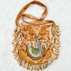 Lulubelle Designs Boho Fringe Crossbody Purse Shabby Handmade OOAK